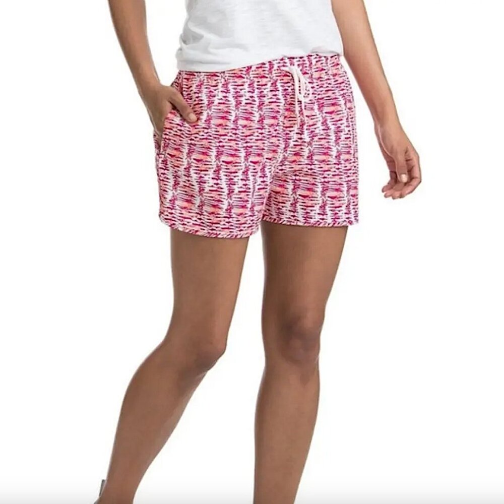 Vineyard Vines Pink & Orange Vibe Stripe Performance Athletic Beach Shorts Small